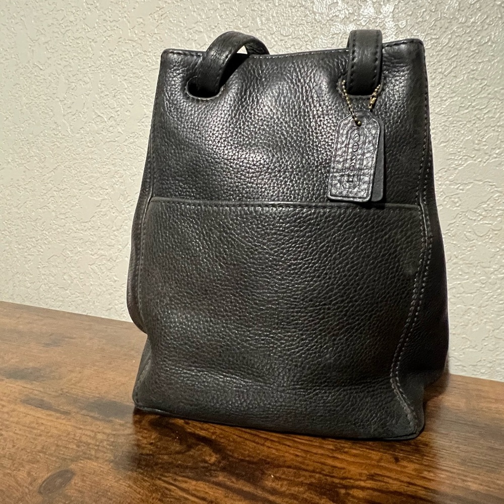 Rare Coach Black Leather Hobo Bag made in Italy - Picture 2 of 11